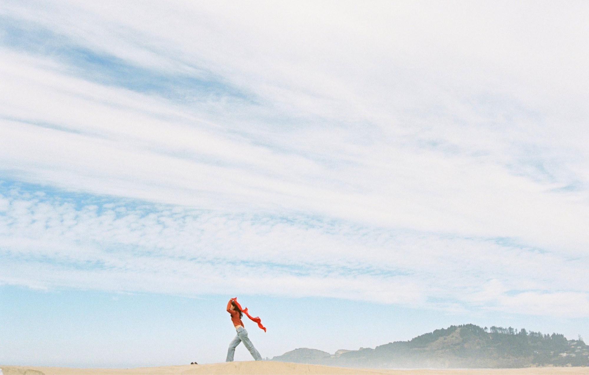 artful wind shot on Kodak Portra 400 film with vibrant color
