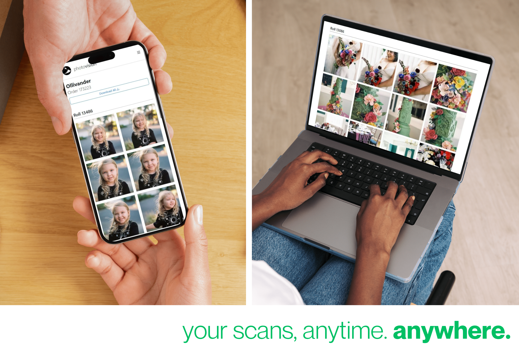 Viewing film scans on a mobile friendly gallery from a professional film lab