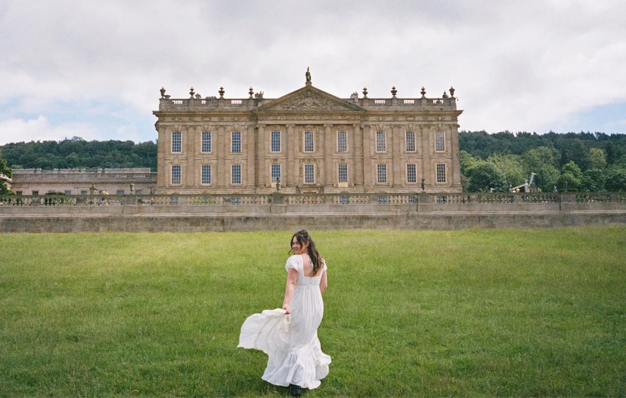 35mm film photograph of Foodie Snitch Em Daugherty visiting a historic English estate.
